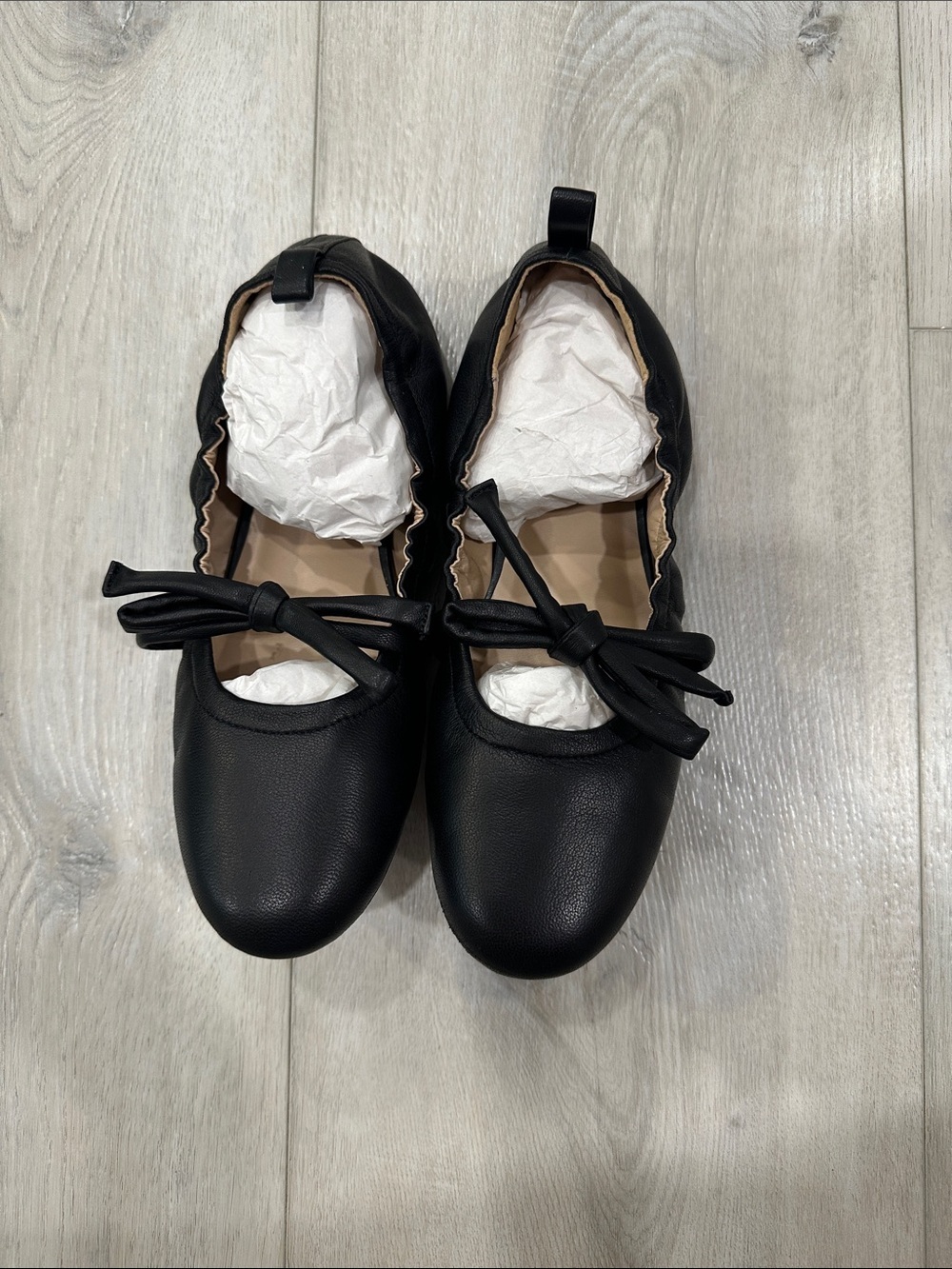 Silent D Bella Black Leather Ballet Flats Bow Shoes Size 39 - Picture 8 of 9